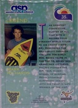 1993 Futera Hot Surf - Hot Gold #35 Mark Richards Back